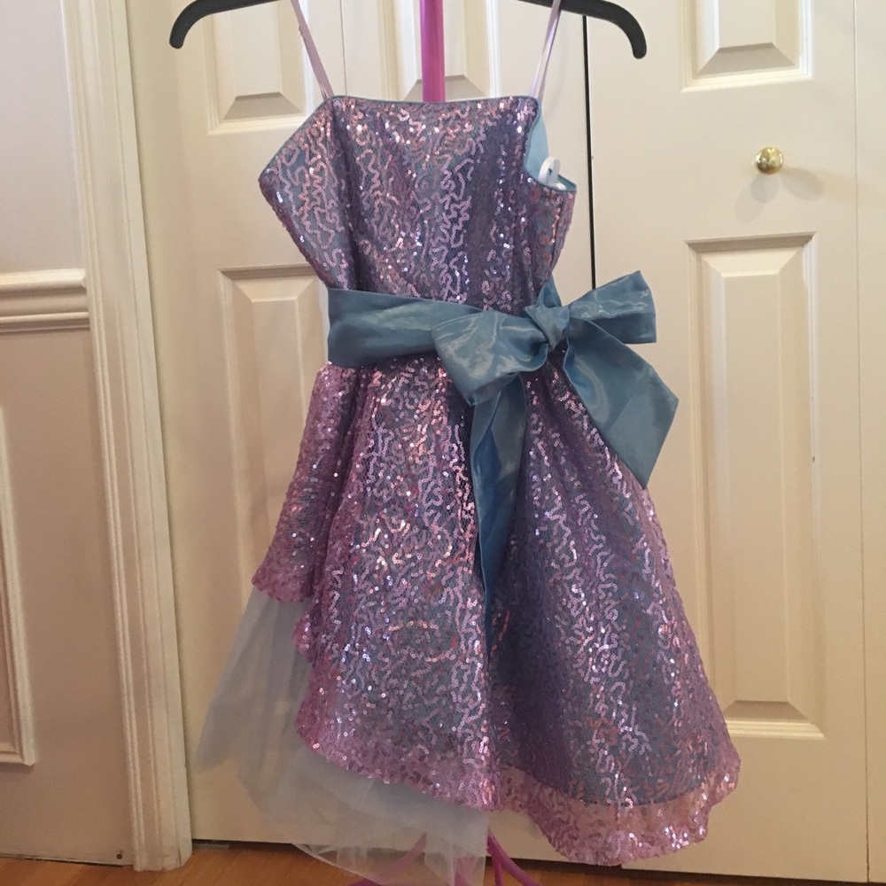 Purple & Blue Girls Party Dress - Size 14